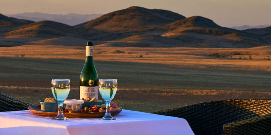 Wine and snack - an African sundowner