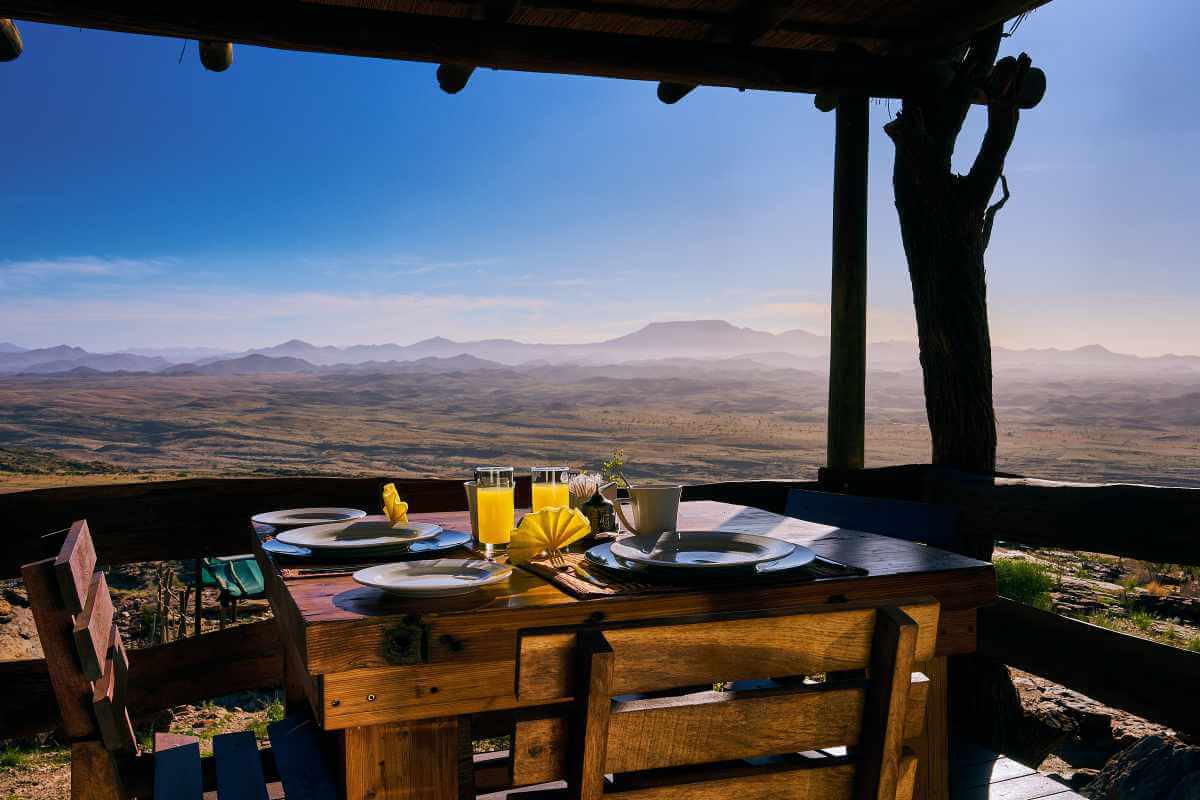 Breakfast with a beautiful view.